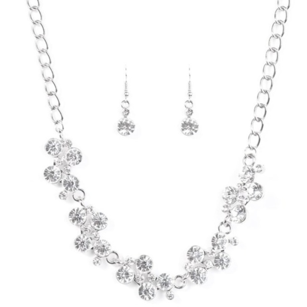Rhinestone Necklace Earring and Bracelet Set